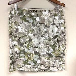 Banana Republic neutral watercolor print skirt Sz 12P